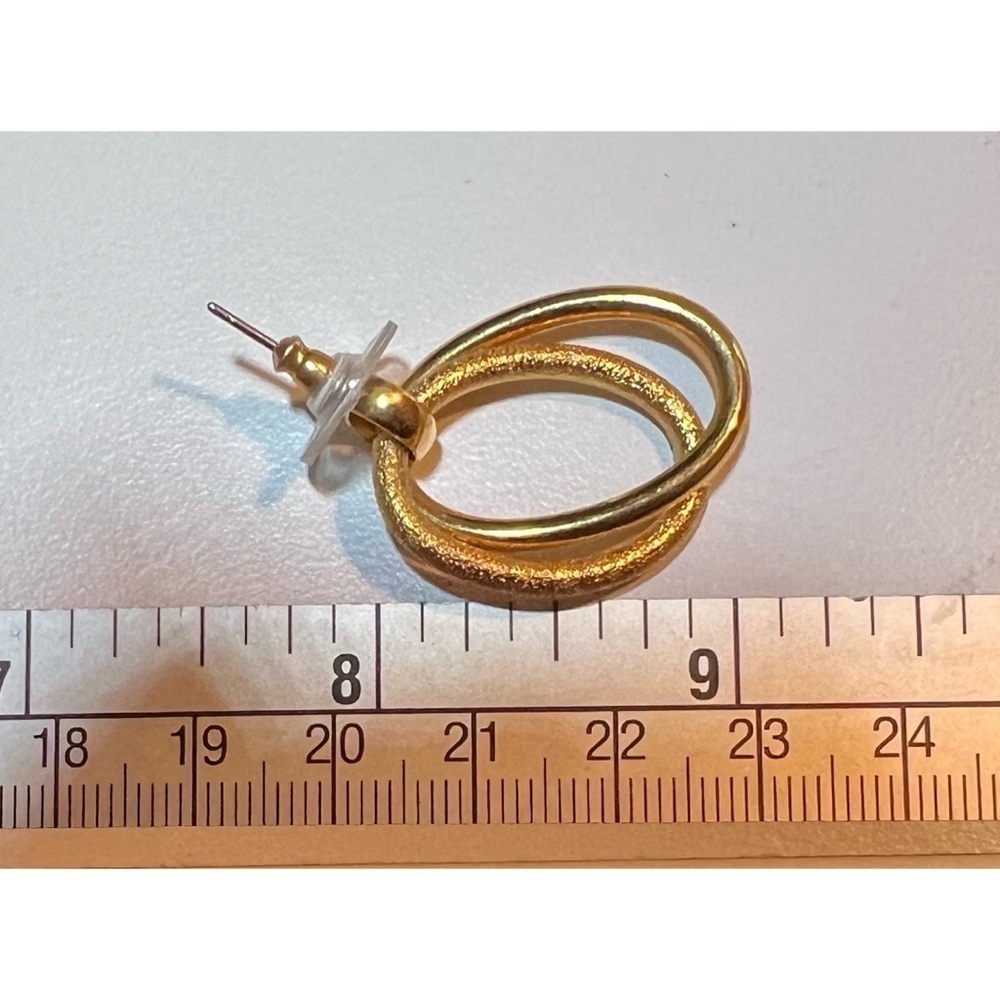 Premier Designs “Cashmere Too” Earrings – Gold-Plated Double Hoop Post EUC #167 - Picture 3 of 4